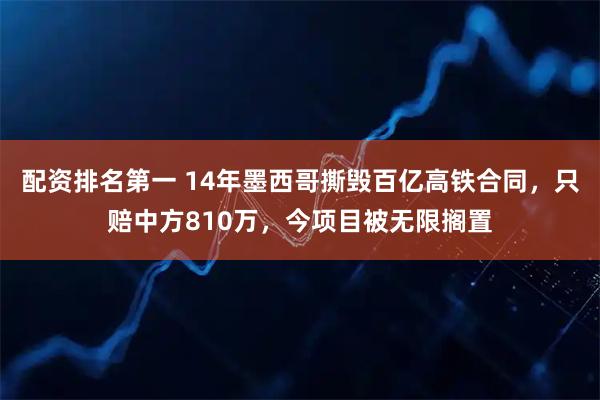 配资排名第一 14年墨西哥撕毁百亿高铁合同，只赔中方810万，今项目被无限搁置