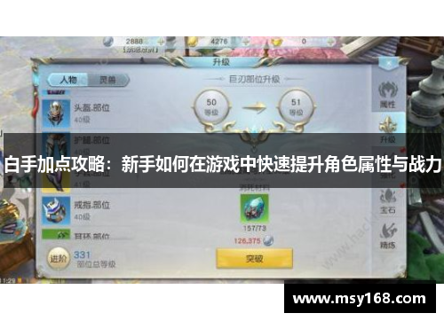 白手加点攻略：新手如何在游戏中快速提升角色属性与战力